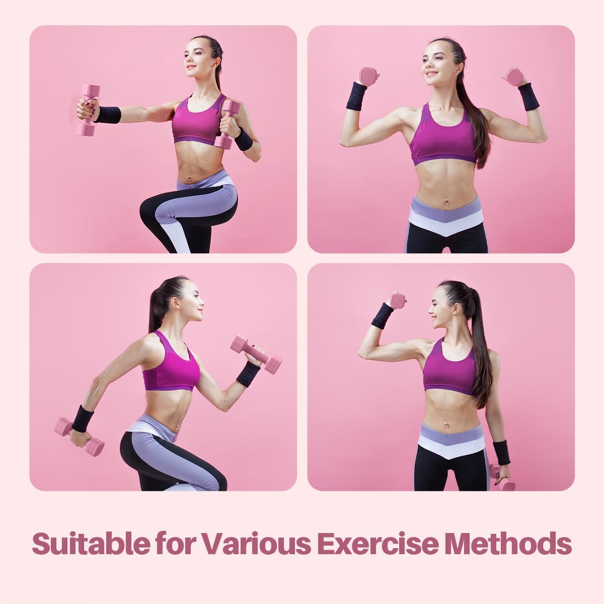 Zempox Adjustable Dumbbell Set, 2-Piece Set, 4-in-1 Women's Free Weight Dumbbell Set, 2 lbs 3 lbs 4 lbs 5 lbs Each