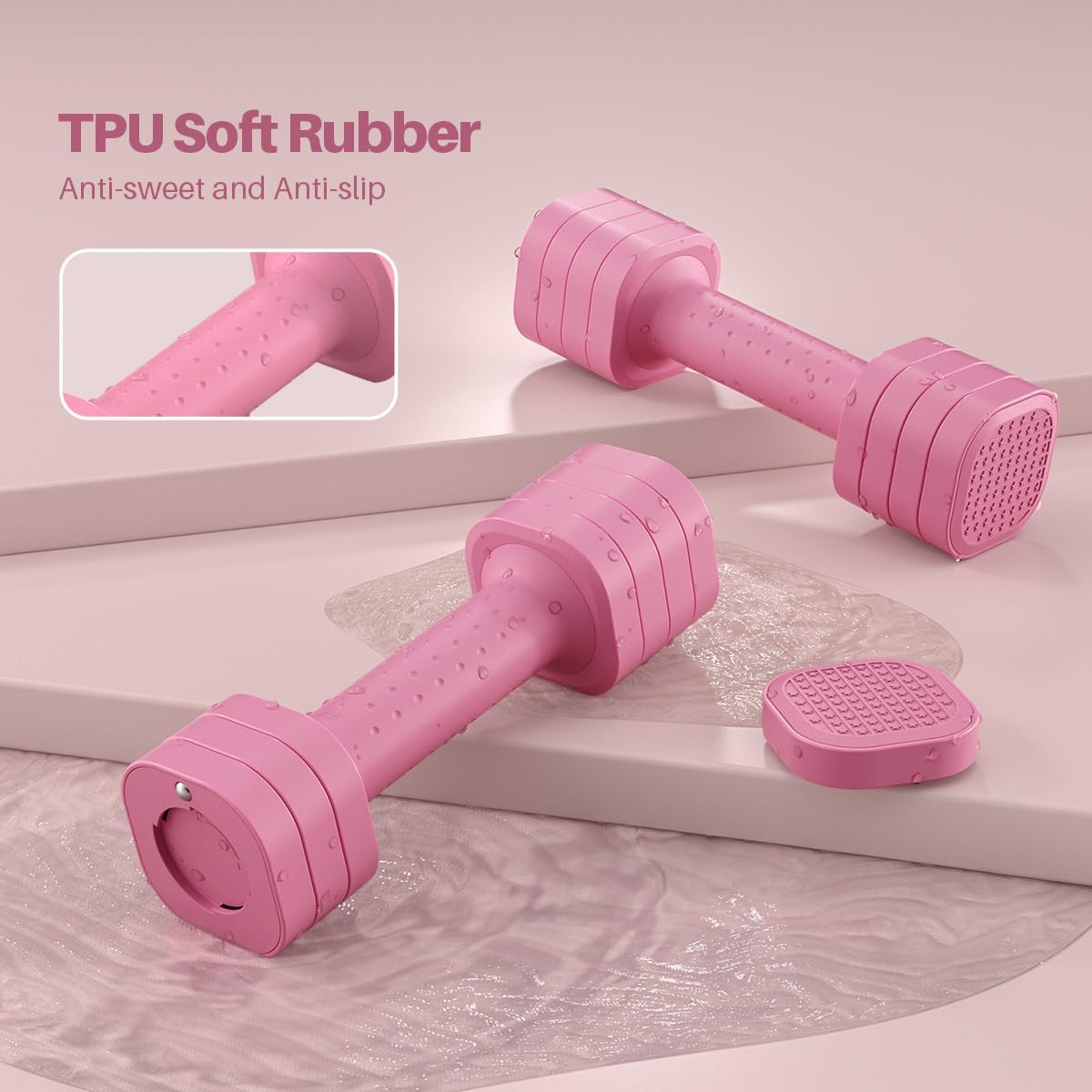 Zempox Adjustable Dumbbell Set, 2-Piece Set, 4-in-1 Women's Free Weight Dumbbell Set, 2 lbs 3 lbs 4 lbs 5 lbs Each