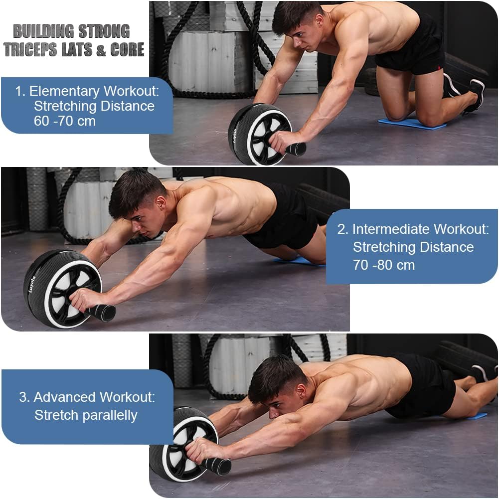 Ab Roller, 10-in-1 Ab Workout Wheel Set with Resistance Bands, Knee Pads, Jump Rope, and Push-up Bar