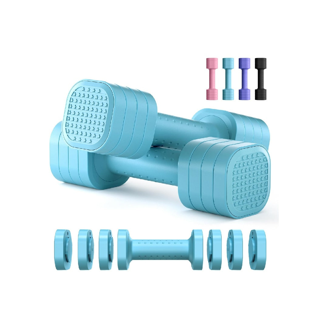 Zempox Adjustable Dumbbell Set, 2-Piece Set, 4-in-1 Women's Free Weight Dumbbell Set, 2 lbs 3 lbs 4 lbs 5 lbs Each