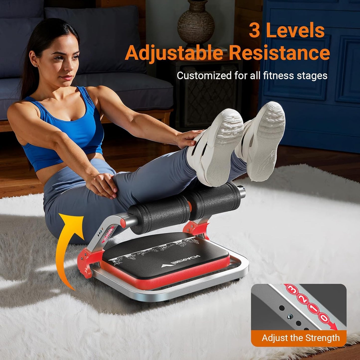 MERACH Home Gym, Abdominal Trainer with 3 Adjustable Resistance Levels