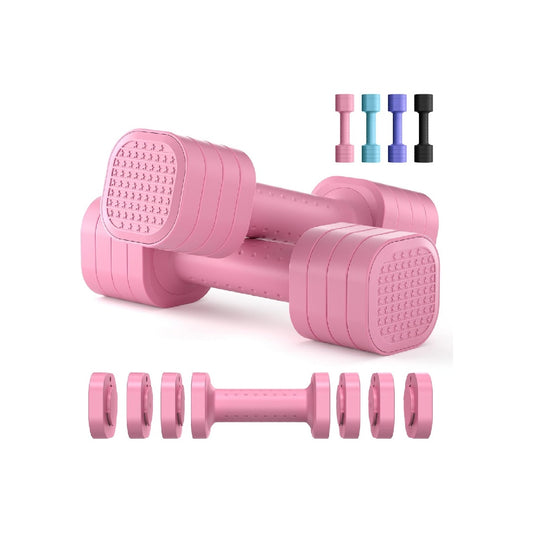 Zempox Adjustable Dumbbell Set, 2-Piece Set, 4-in-1 Women's Free Weight Dumbbell Set, 2 lbs 3 lbs 4 lbs 5 lbs Each